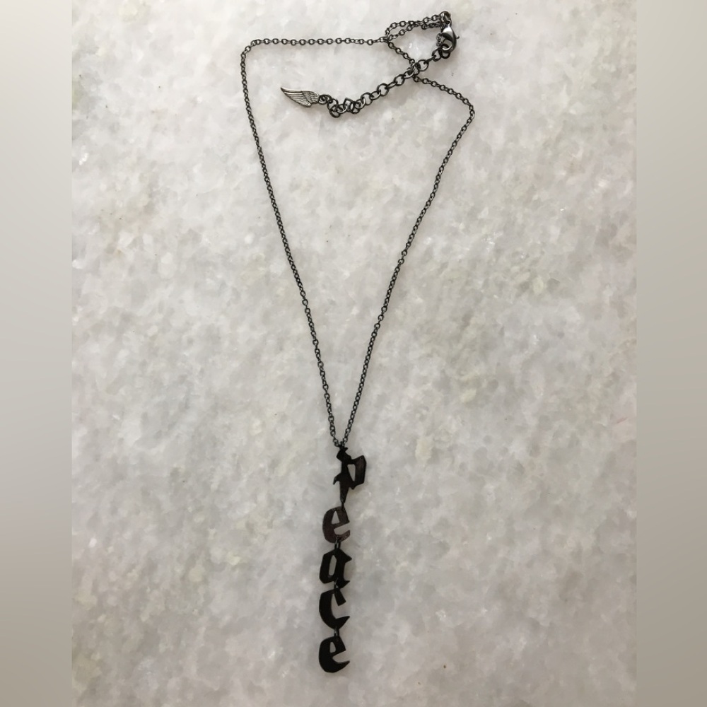 Peace Necklace Handcrafted Brass 16-18 inches long - Picture 12 of 16